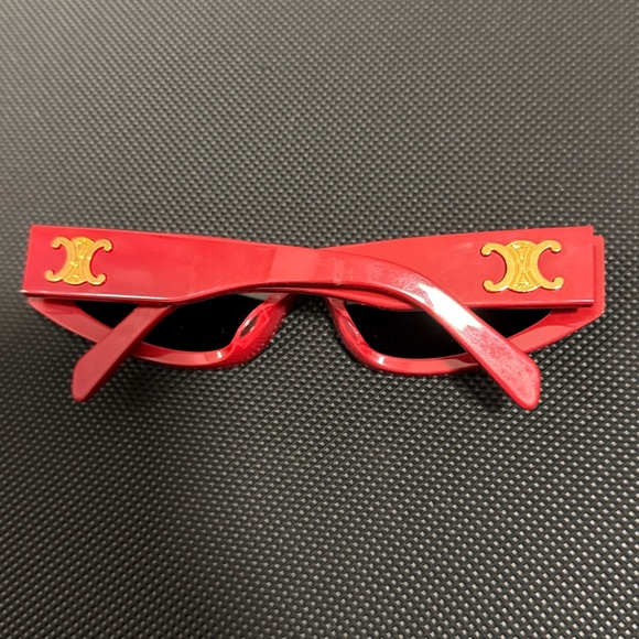 NWOT Celine Triomphe Red Oval Sunglasses - Picture 6 of 8